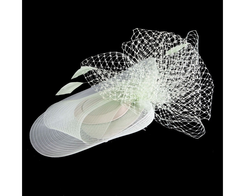 Mint Green custom made cocktail hat - Fascinators Online Mint Green custom made cocktail hat - Image 4