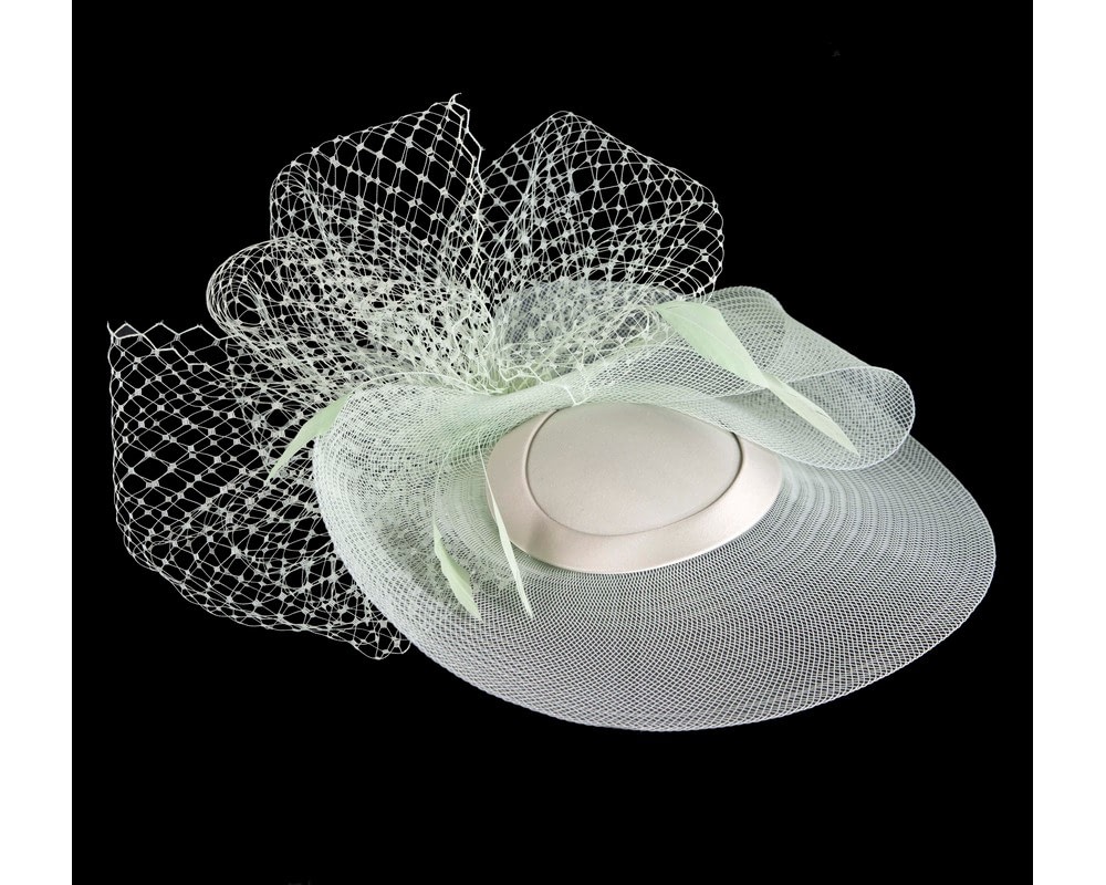 Mint Green custom made cocktail hat - Fascinators Online Mint Green custom made cocktail hat - Image 3
