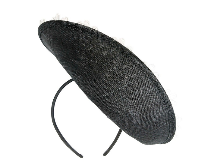 Embroidered Black & Cream Fascinator by Fillies Collection - Image 6