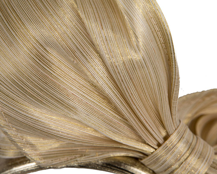 Gold bow fascinator by Cupids Millinery - Image 3