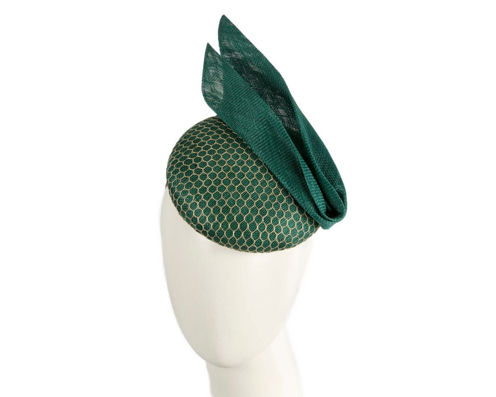 Green and gold pillbox fascinator by BELIEVERA - Hats From OZ