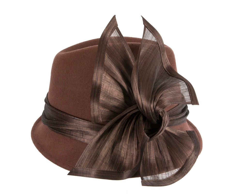 Chocolate ladies winter fashion felt fedora hat by Fillies Collection - Hats From OZ Chocolate ladies winter fashion felt fedora hat by Fillies Collection - Image 4