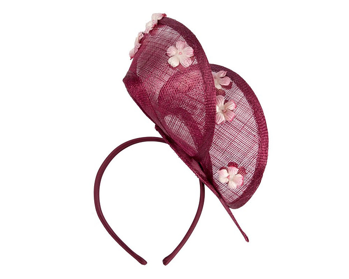 Exquisite wine-colored sinamay fascinator by Max Alexander - Image 4
