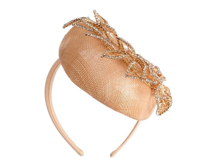 Designer gold pillbox fascinator by Fillies Collection - Image 6