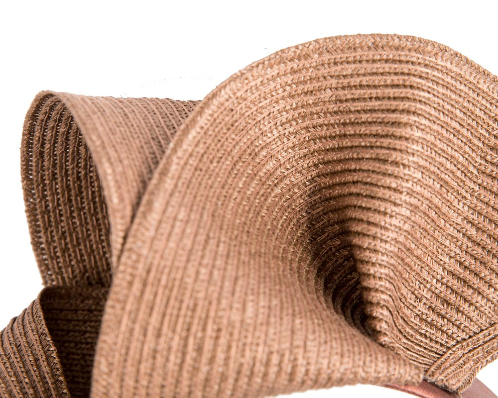 Large coffee wave racing fascinator by Max Alexander - Hats From OZ Large coffee wave racing fascinator by Max Alexander - Image 3