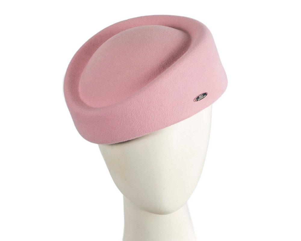 Classic Stewardess Pink Felt Pillbox Hat by Max Alexander - Hats From OZ | J463PI Classic Stewardess Pink Felt Pillbox Hat by Max Alexander - Hats From OZ