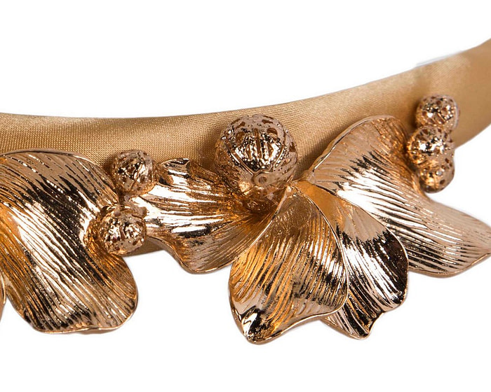 Gold fascinator headband by Cupids Millinery - Image 3
