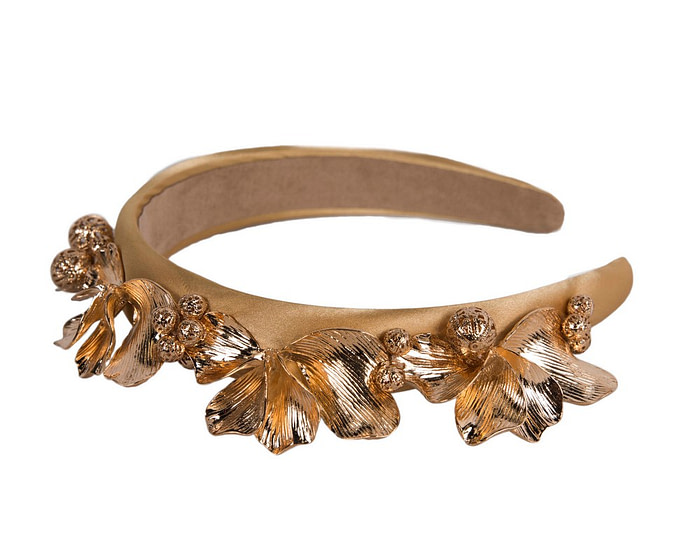 Gold fascinator headband by Cupids Millinery - Image 2