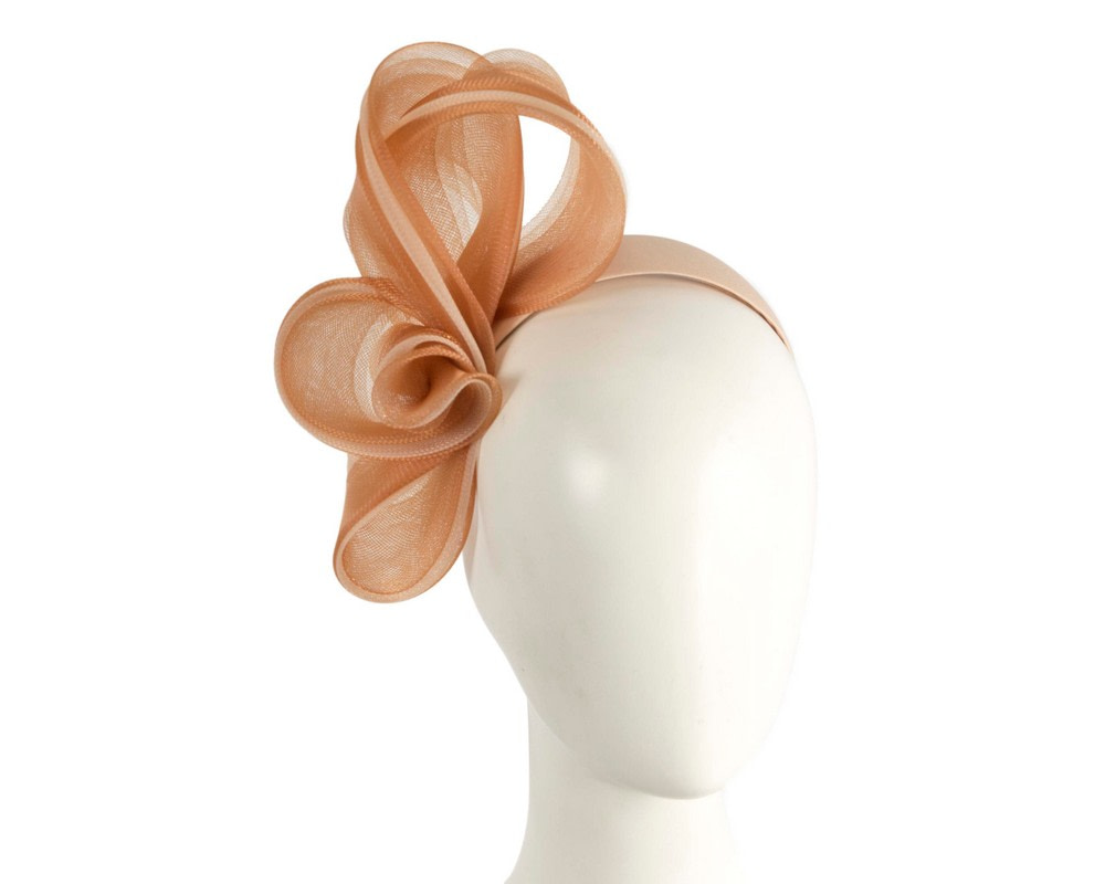 Coffee & nude crinoline bow fascinator by Fillies Collection - Hats From OZ