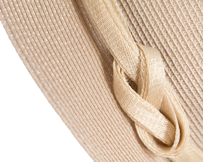 Soft beige unisex braid fedora hat - Image 5