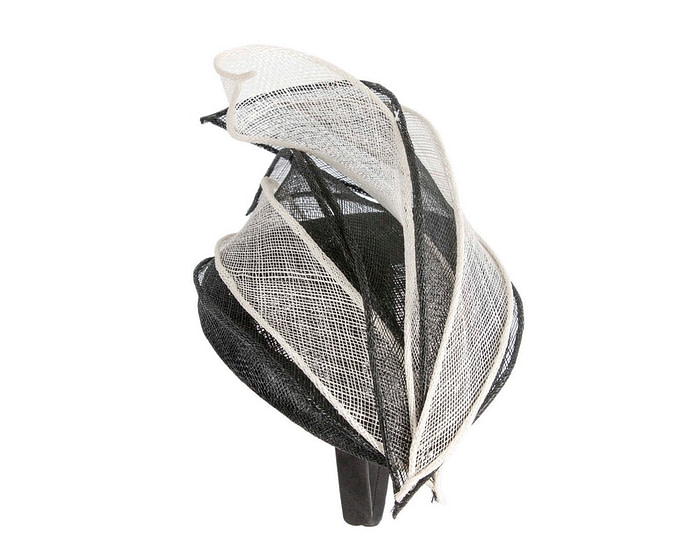 Black & Cream sinamay pillbox fascinator by Max Alexander - Image 4