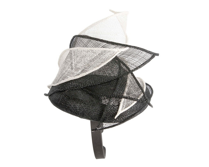 Black & Cream sinamay pillbox fascinator by Max Alexander - Image 3
