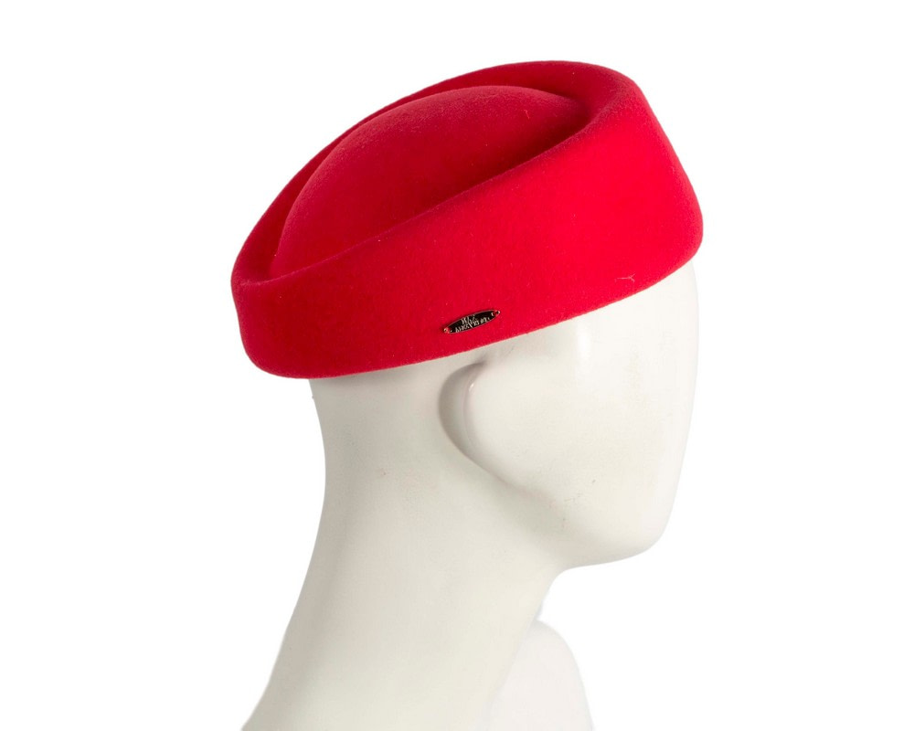 Classic Stewardess Red Felt Pillbox Hat by Max Alexander - Hats From OZ Classic Stewardess Red Felt Pillbox Hat by Max Alexander - Image 2