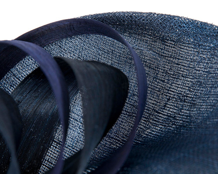 Large navy sinamay fascinator by Max Alexander - Image 5