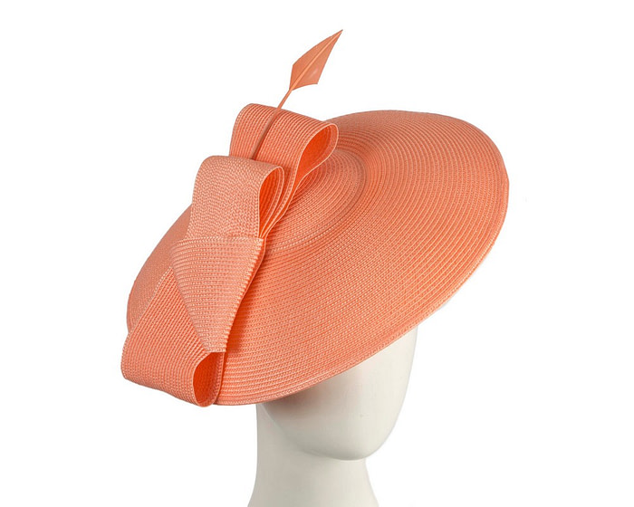 Coral "saucer" fascinator hat by Max Alexander