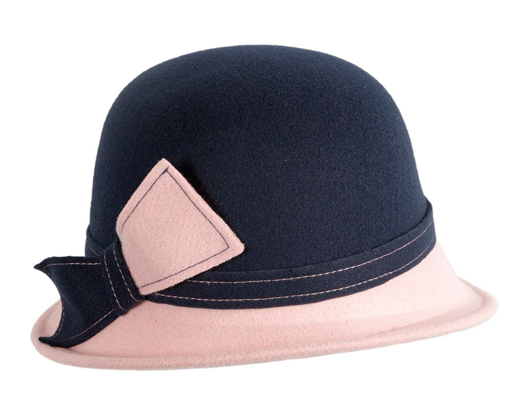 Navy & Pink Winter Fashion Hat by Max Alexander - Hats From OZ Navy & Pink Winter Fashion Hat by Max Alexander - Image 2