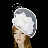 Bespoke white heart fascinator by Fillies Collection