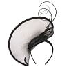 Bespoke black & white heart fascinator by Fillies Collection - Image 4