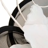 Bespoke black & white heart fascinator by Fillies Collection - Image 3