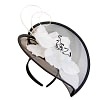 Bespoke black & white heart fascinator by Fillies Collection - Image 2