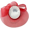 Red custom made Mother of the Bride cocktail hat - Image 5
