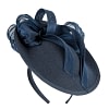 Bespoke navy winter plate fascinator with bow by Fillies Collection - Image 2