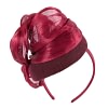 Bespoke burgundy pillbox with bow by Fillies Collection - Image 6