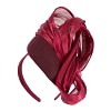 Bespoke burgundy pillbox with bow by Fillies Collection - Image 2