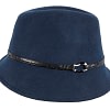 Navy ladies felt fedora hat by Max Alexander - Image 4