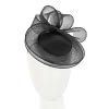 Black custom made cocktail hat by Cupids Millinery