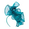 Aqua sculptured silk abaca fascinator by Fillies Collection - Image 2