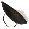 Bespoke black sinamay fascinator with cream flower by Max Alexander - Image 5