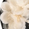 Bespoke black sinamay fascinator with cream flower by Max Alexander - Image 4