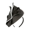 Black & White fascinator with bow by Fillies Collection - Image 2