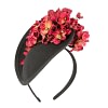 Black & red winter felt fascinator by Fillies Collection - Image 2