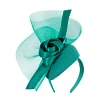 Bespoke teal winter racing fascinator by Fillies Collection - Image 2