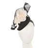 Bespoke black & cream winter racing pillbox fascinator