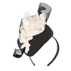 Bespoke black & cream winter racing pillbox fascinator - Image 2