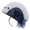Tall navy fascinator with feathers by Fillies Collection - Image 4