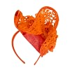 Orange lace pillbox fascinator by Fillies Collection - Image 6