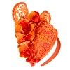 Orange lace pillbox fascinator by Fillies Collection - Image 2