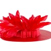 Red boater hat with feathers by Max Alexander - Image 6