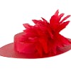 Red boater hat with feathers by Max Alexander - Image 3