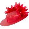 Red boater hat with feathers by Max Alexander - Image 2