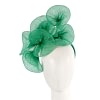 Green sinamay flower fascinator by Max Alexander