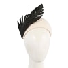 Cream & black winter fascinator headband