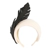 Cream & black winter fascinator headband - Image 2