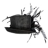 Black top hat fascinator - Image 3