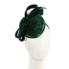 Green velvet pillbox bow fascinator