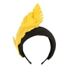 Black & yellow winter fascinator headband - Image 2